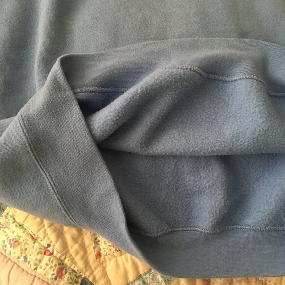Vintage light blue pullover sweatshirt (unisex, sizes XS through L) - Picture 7 of 10